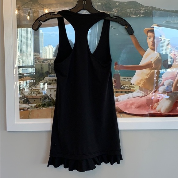 💕HP💕Lululemon LIMITED EDITION cool racerback black ruffled hem tank - Picture 7 of 12